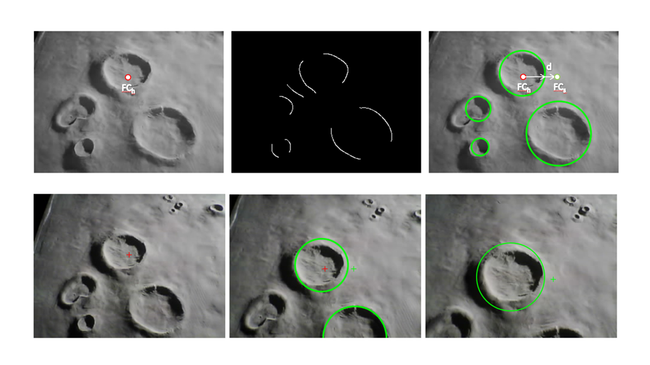 Safe lunar landing trajectory and hazard-avoidance visualization