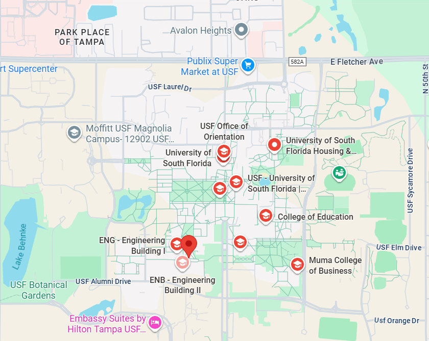 Map showing the CIRO laboratory location at the University of South Florida